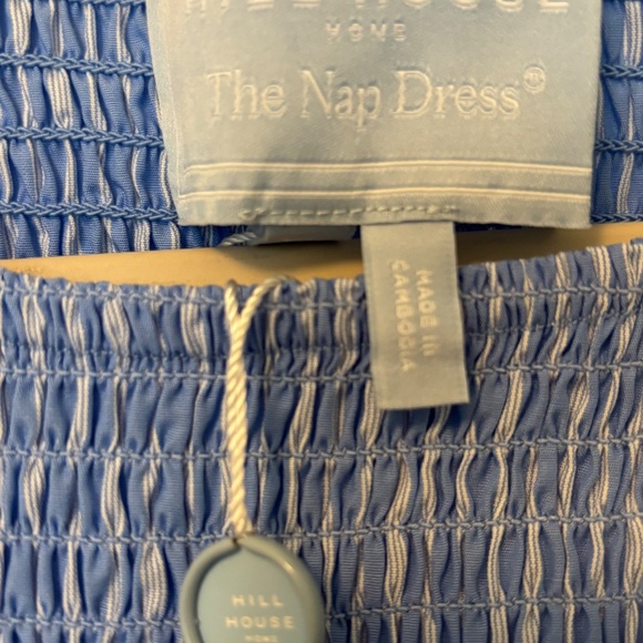 Hill House Home Cosima Nap Dress Blue Striped XL NWT Smocked - Picture 4 of 5